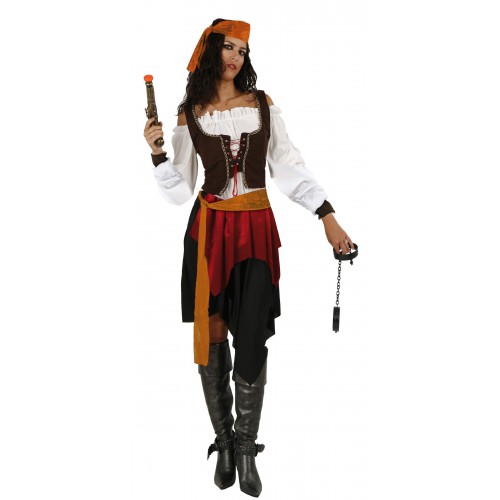 Déguisement Femme - Robe de Pirate avec Bustier - Taille au Choix - Jour de  Fête - Pirate - Thèmes