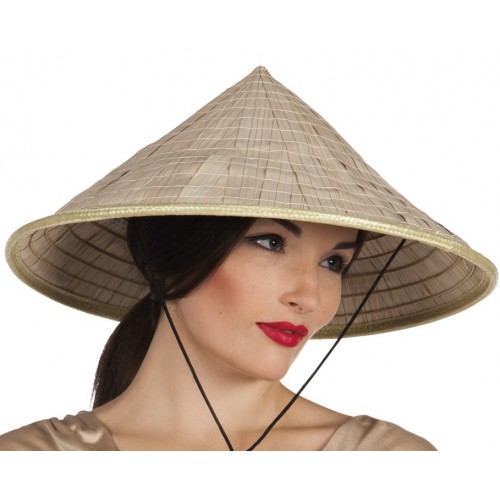 Chapeau chinois en paille déguisement chinois