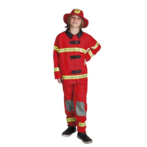 Déguisement pompier enfant - Métier - Rouge - Polyester