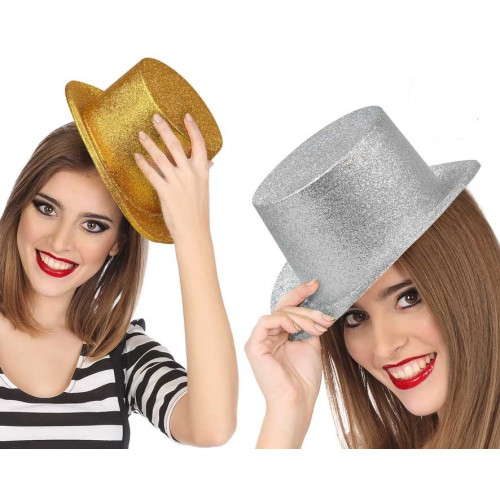chapeau paillette or