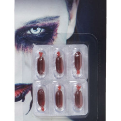 Lot de 6 Capsules Faux Sang