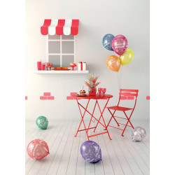 Lot de 8 Ballons Anniversaire Multicolores